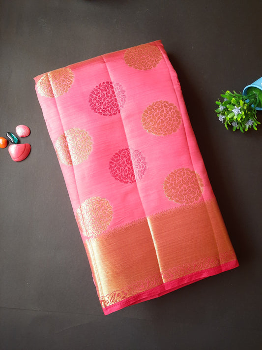 Pink Raw Silk Saree