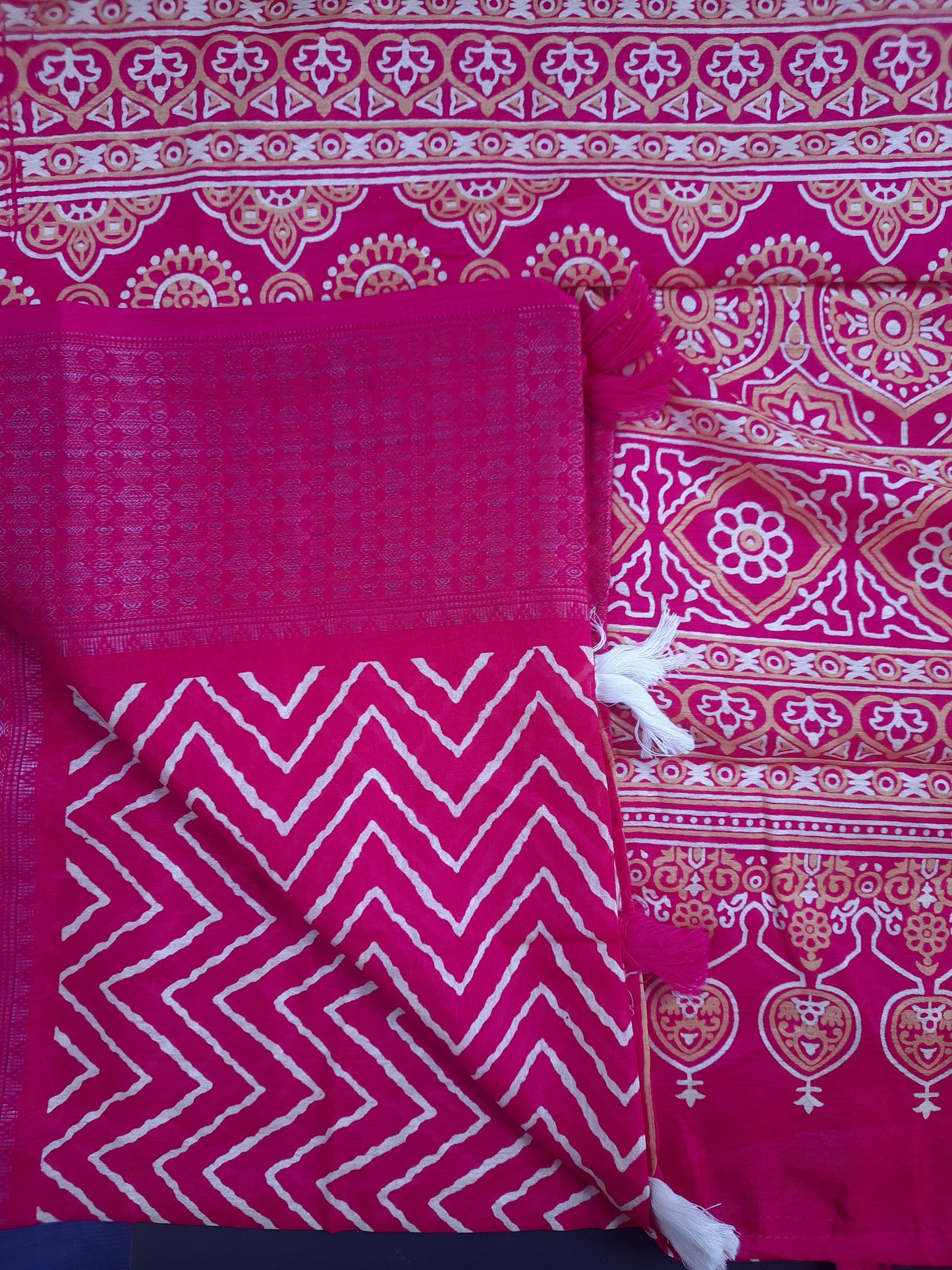 Dark Pink Dola Silk Saree