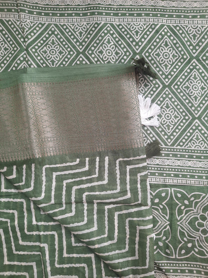 Green Dola Silk Saree