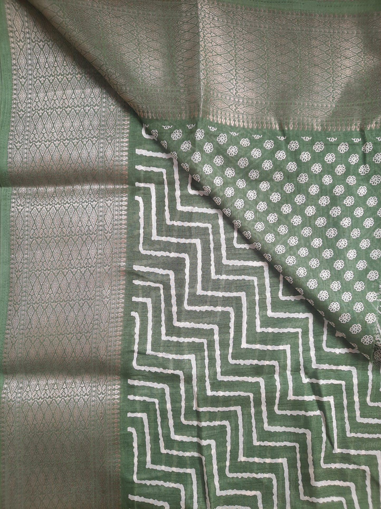 Green Dola Silk Saree