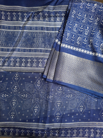 Dark Blue Binny Silk Saree