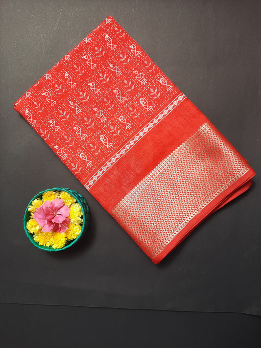 Red Binny Silk Saree