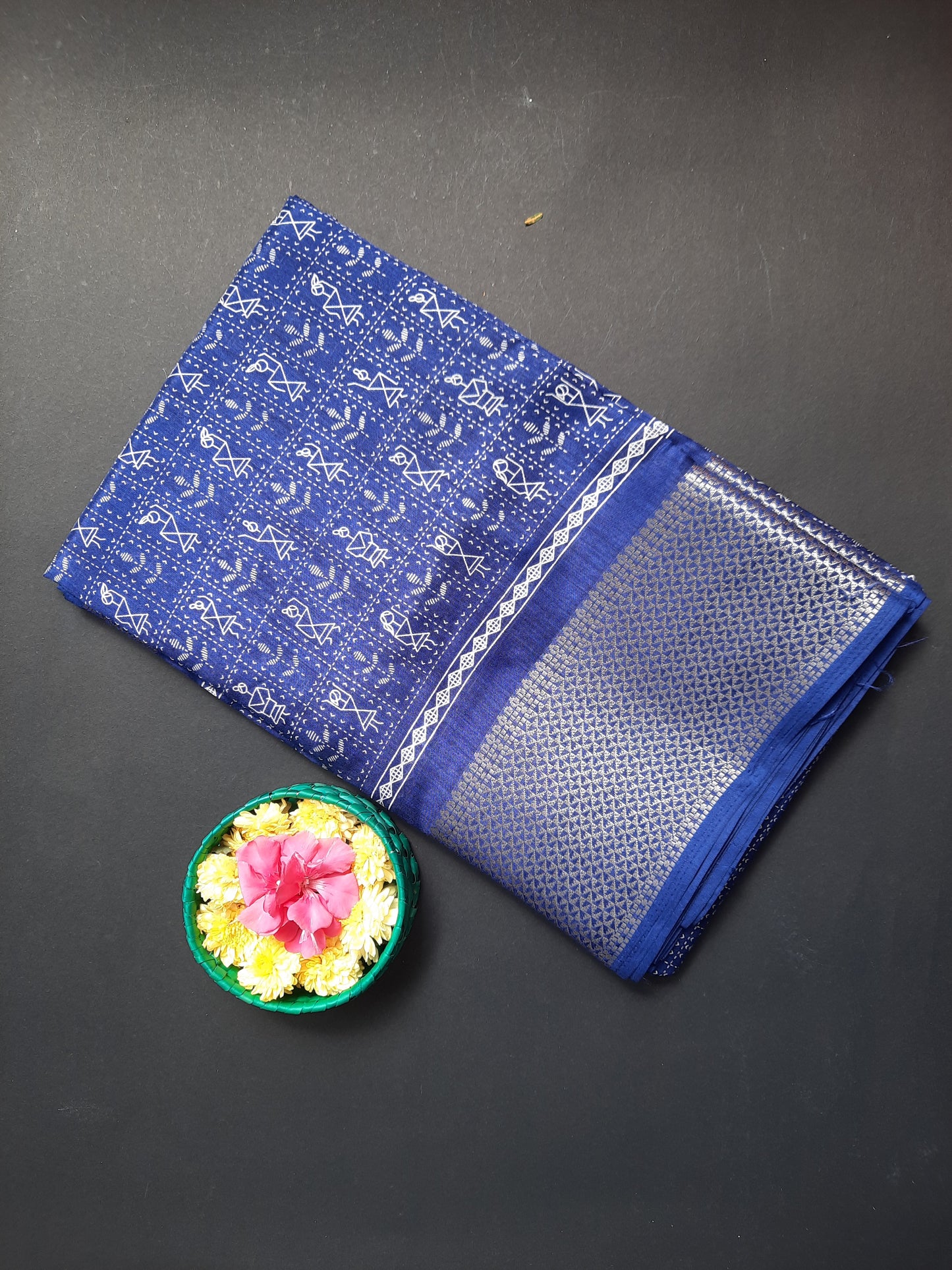 Dark Blue Binny Silk Saree