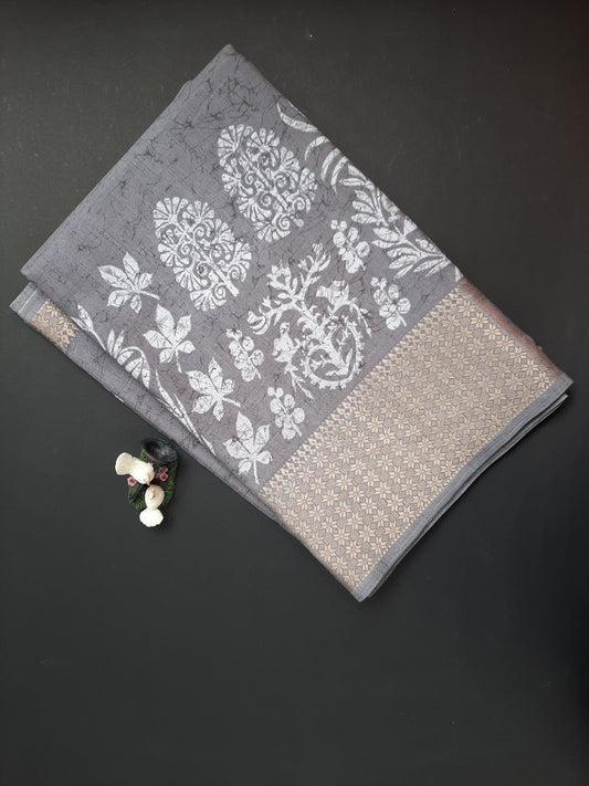 Grey Dola Silk Saree