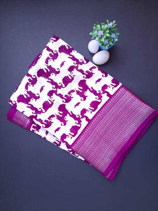 Purple Matka Silk Saree