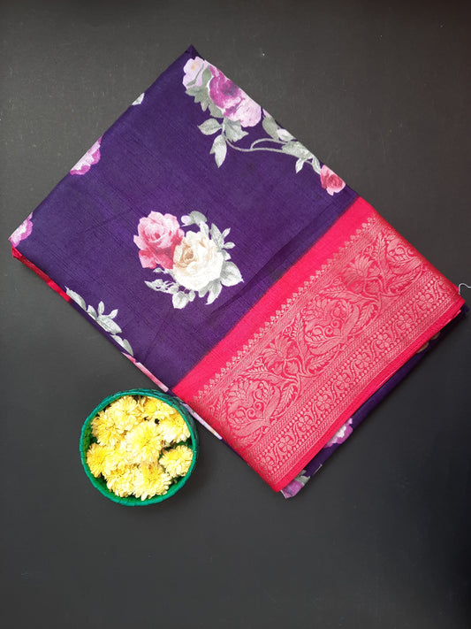 Purple Premium Dola Silk Saree