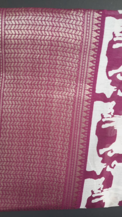 Purple Matka Silk Saree